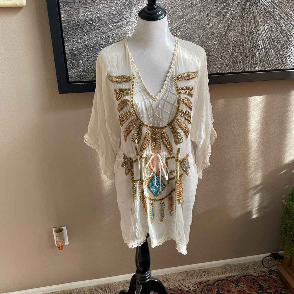 Boston Proper Embroidered Tunic Top - Picture 3 of 5